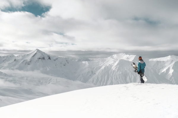 Snowboarder on Mountain