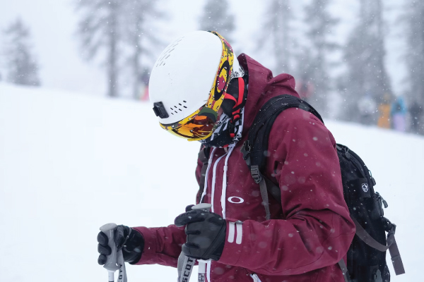 Skiier with Helmet