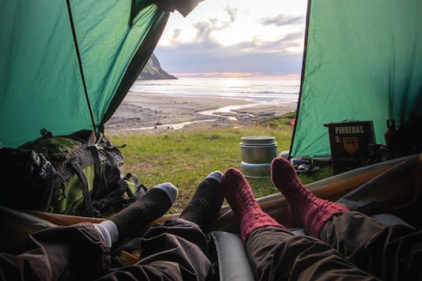 Couple Camping in Tent