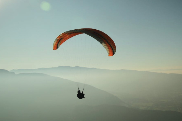 paragliding over the mountains