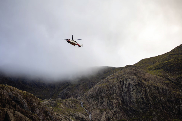 Helicopter in Mountains