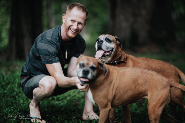 Booka with his Dogs